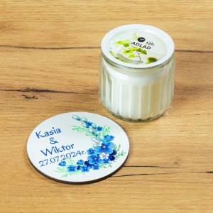 ŚWIECA ZAPACHOWA Z MAGNESEM ZESTAW PODZIĘKOWANIE DLA GOŚCI WESELE 10 SZT