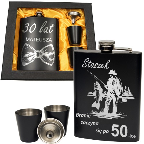 PREZENT Mężczyzny URODZINY 18 40 50 60 70 piersiówka CHŁOPAKA jagermeister