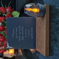 SOLARNY ZNICZ LED STATUETKA NA CMENTARZ GRÓB DUŻA DĄB