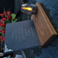 SOLARNY ZNICZ LED STATUETKA NA CMENTARZ GRÓB DUŻA DĄB