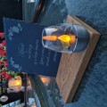 SOLARNY ZNICZ LED STATUETKA NA CMENTARZ GRÓB DUŻA DĄB