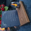 SOLARNY ZNICZ LED STATUETKA NA CMENTARZ GRÓB DUŻA DĄB