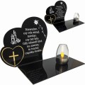 SOLARNY ZNICZ LED STATUETKA SERCE NA CMENTARZ GRÓB DUŻA