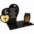 SOLARNY ZNICZ LED STATUETKA SERCE NA CMENTARZ GRÓB DUŻA