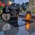 SOLARNY ZNICZ LED STATUETKA SERCE NA CMENTARZ GRÓB DUŻA