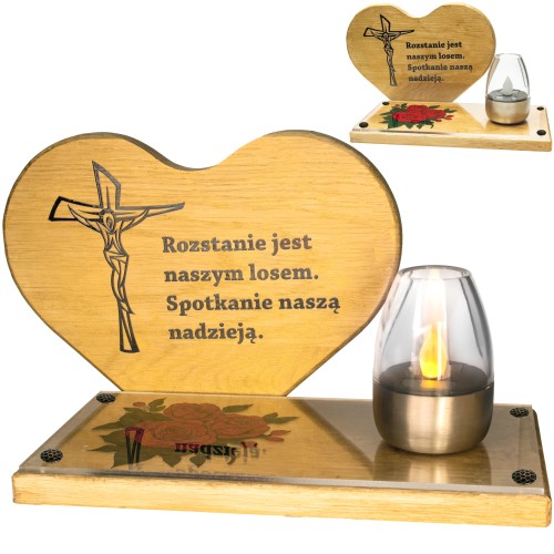 SOLARNY ZNICZ LED STATUETKA NA CMENTARZ GRÓB DUŻA