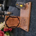 SOLARNY ZNICZ LED STATUETKA NA CMENTARZ GRÓB DUŻA DĄB