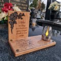 SOLARNY ZNICZ LED STATUETKA NA CMENTARZ GRÓB DUŻA DĄB