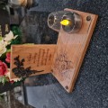 SOLARNY ZNICZ LED STATUETKA NA CMENTARZ GRÓB DUŻA DĄB