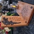 SOLARNY ZNICZ LED STATUETKA NA CMENTARZ GRÓB DUŻA DĄB