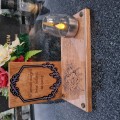 SOLARNY ZNICZ LED STATUETKA NA CMENTARZ GRÓB DUŻA DĄB