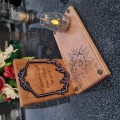 SOLARNY ZNICZ LED STATUETKA NA CMENTARZ GRÓB DUŻA DĄB