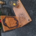 SOLARNY ZNICZ LED STATUETKA NA CMENTARZ GRÓB DUŻA DĄB