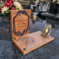 SOLARNY ZNICZ LED STATUETKA NA CMENTARZ GRÓB DUŻA DĄB