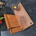 SOLARNY ZNICZ LED STATUETKA NA CMENTARZ GRÓB DUŻA DĄB RÓŻA