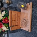 SOLARNY ZNICZ LED STATUETKA NA CMENTARZ GRÓB DUŻA DĄB RÓŻA