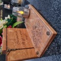 SOLARNY ZNICZ LED STATUETKA NA CMENTARZ GRÓB DUŻA DĄB RÓŻA