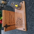 SOLARNY ZNICZ LED STATUETKA NA CMENTARZ GRÓB DUŻA DĄB RÓŻA