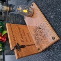 SOLARNY ZNICZ LED STATUETKA NA CMENTARZ GRÓB DUŻA DĄB RÓŻA