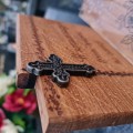 SOLARNY ZNICZ LED STATUETKA NA CMENTARZ GRÓB DUŻA DĄB RÓŻA