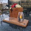 SOLARNY ZNICZ LED STATUETKA NA CMENTARZ GRÓB DUŻA DĄB RÓŻA