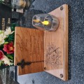 SOLARNY ZNICZ LED STATUETKA NA CMENTARZ GRÓB DUŻA DĄB RÓŻA