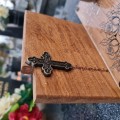 SOLARNY ZNICZ LED STATUETKA NA CMENTARZ GRÓB DUŻA DĄB RÓŻA