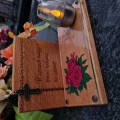 SOLARNY ZNICZ LED STATUETKA NA CMENTARZ GRÓB DUŻA DĄB RÓŻA