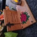 SOLARNY ZNICZ LED STATUETKA NA CMENTARZ GRÓB DUŻA DĄB RÓŻA