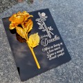 DEKORACJA na grób GRAWEROWANY ZNICZ podstawka na cmentarz RÓŻA DLA DZIADKA