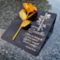 DEKORACJA na grób GRAWEROWANY ZNICZ podstawka na cmentarz RÓŻA DLA DZIADKA