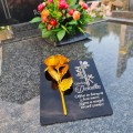 DEKORACJA na grób GRAWEROWANY ZNICZ podstawka na cmentarz RÓŻA DLA DZIADKA