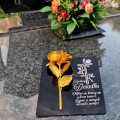 DEKORACJA na grób GRAWEROWANY ZNICZ podstawka na cmentarz RÓŻA DLA DZIADKA