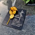 DEKORACJA na grób GRAWEROWANY ZNICZ podstawka na cmentarz RÓŻA DLA MAMY