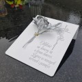 DEKORACJA na grób GRAWEROWANY ZNICZ podstawka na cmentarz WIECZNA RÓŻA
