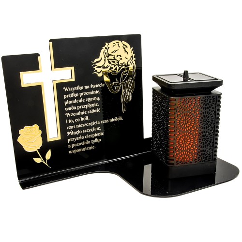 Znicz solarny LED STATUETKA NA CMENTARZ GRÓB DUŻA wieczna lampka nagrobna