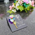 DEKORACJA na grób GRAWEROWANY ZNICZ podstawka na cmentarz WIECZNA RÓŻA