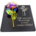 DEKORACJA na grób GRAWEROWANY ZNICZ podstawka na cmentarz WIECZNA RÓŻA