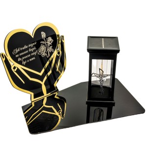 Znicz solarny LED STATUETKA NA CMENTARZ GRÓB DUŻA wieczna lampka nagrobna