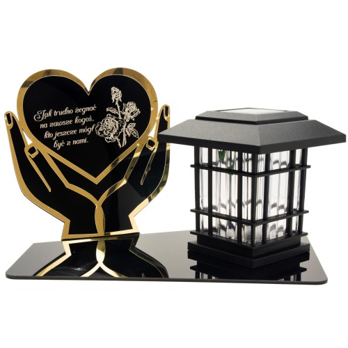 Znicz solarny LED STATUETKA NA CMENTARZ GRÓB DUŻA wieczna lampka nagrobna