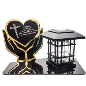 Znicz solarny LED STATUETKA NA CMENTARZ GRÓB DUŻA wieczna lampka nagrobna