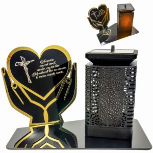 Znicz solarny LED STATUETKA NA CMENTARZ GRÓB DUŻA wieczna lampka nagrobna