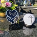 Solarny znicz LED STATUETKA NA CMENTARZ GRÓB DUŻA wieczna lampka nagrobna