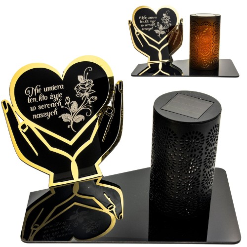 Solarny znicz LED STATUETKA NA CMENTARZ GRÓB DUŻA wieczna lampka nagrobna