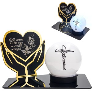 Solarny znicz LED STATUETKA NA CMENTARZ GRÓB DUŻA wieczna lampka nagrobna