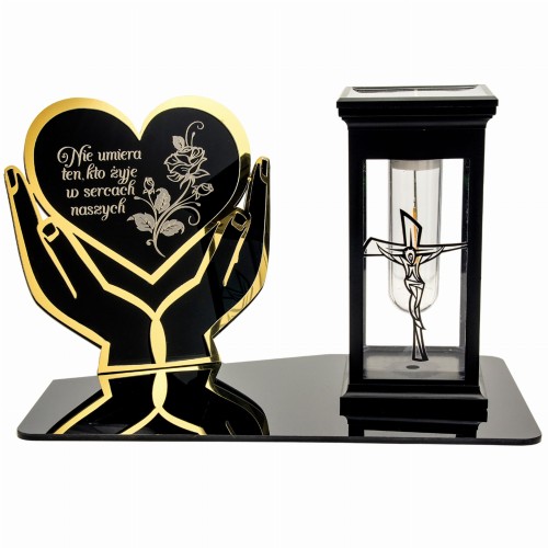 Solarny znicz LED STATUETKA NA CMENTARZ GRÓB DUŻA wieczna lampka nagrobna