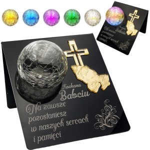 Znicz solarny STATUETKA NA CMENTARZ KOLOROWY LED lampka na grób DLA BABCI