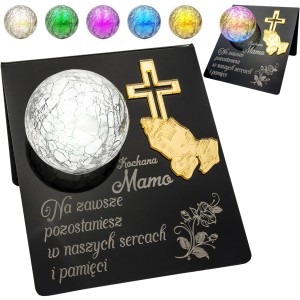 Znicz solarny STATUETKA NA CMENTARZ KOLOROWY LED lampka na grób DLA MAMY
