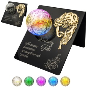 KOLOROWY ZNICZ solarny LED STATUETKA NA CMENTARZ lampka na grób DLA TATY