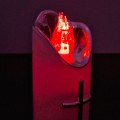 ŚWIECA LED RICO  12.5CM Z BAT. BIAŁA CZERWONY PŁOMIEŃ